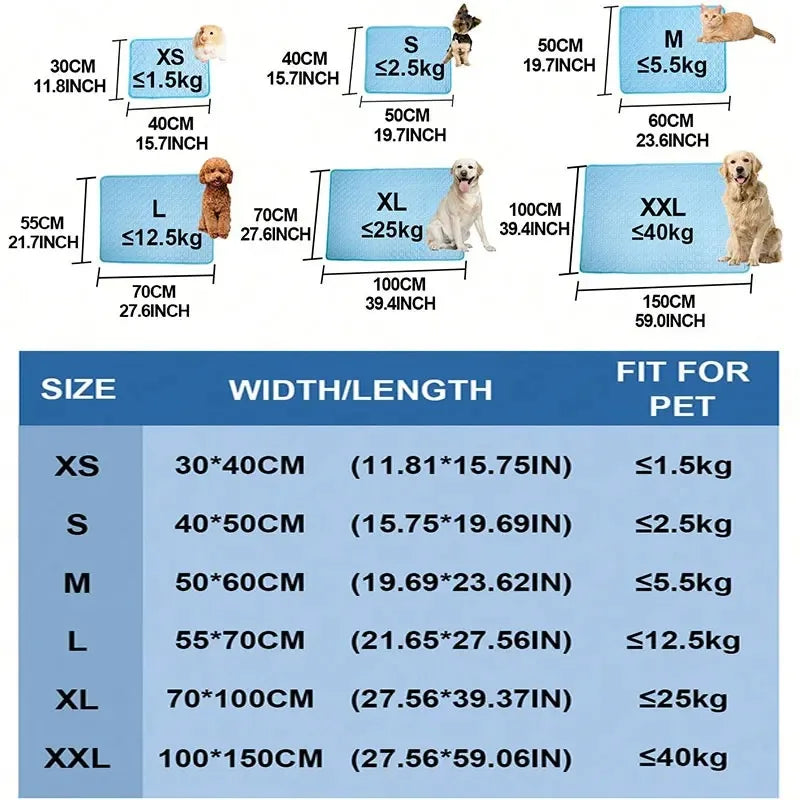 Tapis Rafraîchissant pour Chien et Chat | Couverture Respirante en Soie Glacée