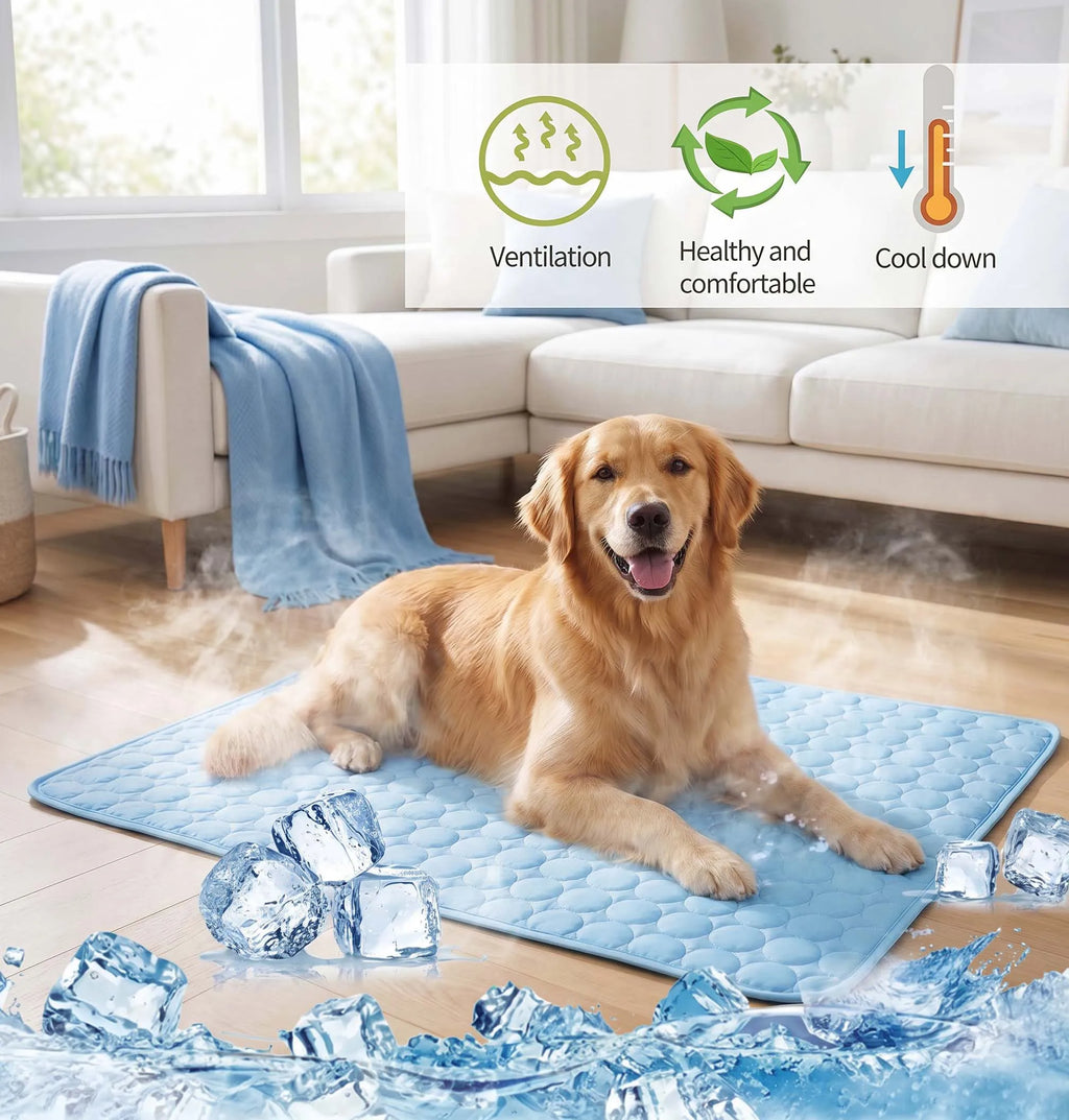Tapis Rafraîchissant pour Chien et Chat | Couverture Respirante en Soie Glacée